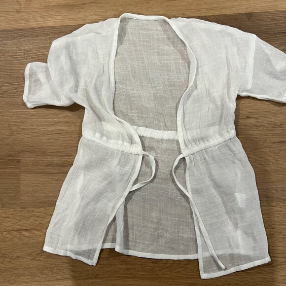 Carter's Purple Gingham One Piece Girls Swimsuit Size 4T With White Coverup - Picture 8 of 9